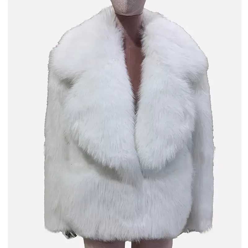 Women's Jackets Mauroicardi Autumn Winter Short Hairy White Soft Blue Thick Shaggy Warm Black Faux Fur Coat Women Loose Pink Fluffy Jacket 2025