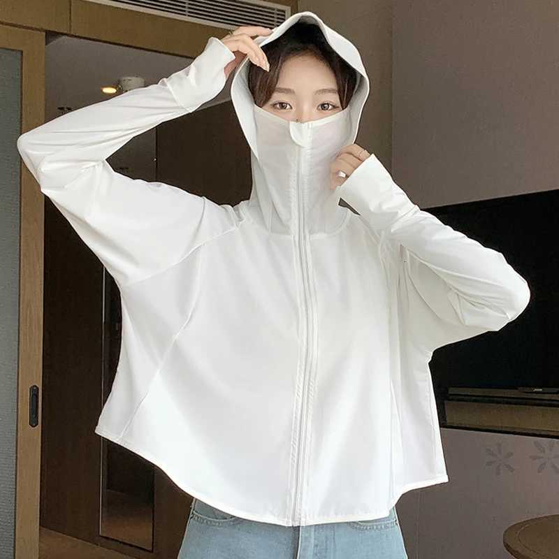 Women's Jackets Full Coverage UPF 40+ Sun Protection Jacket Women Summer Breathable UV Protection Hooded Jacket Woman Loose Cropped Cardigan To