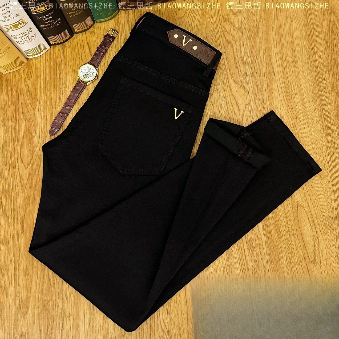 Mens Designer Jeans French Luxury High-end Style Casual Pants Business Winter Wear Straight Leg Pants Slim Fit Fashionable Men's Pants Boutique