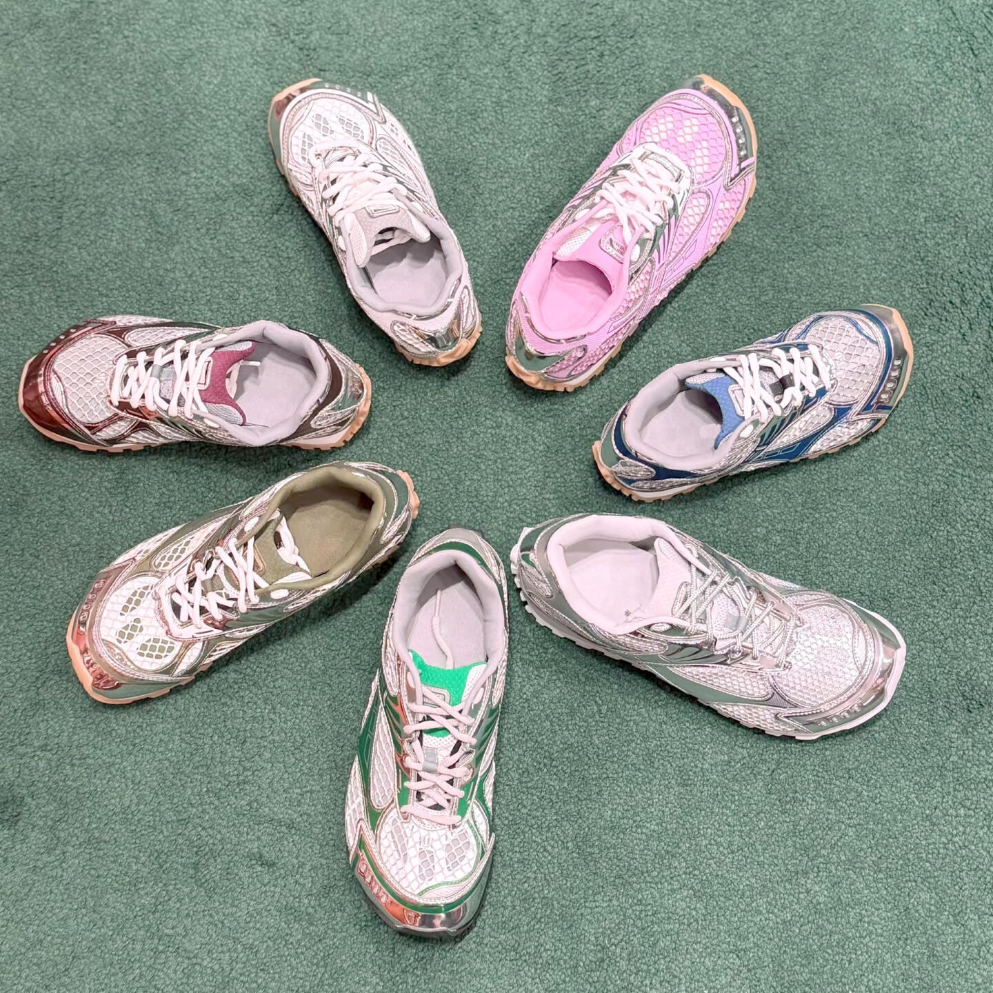 orbit Metallic Mesh Track Sneakers Lace Up Chunky Casual Shoes Luxury Running Footwear Men Women Outdoor Designer Trainers Daily Street Wear Fashion