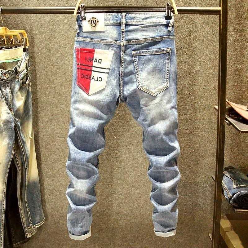 Spring Men's Jeans and Autumn Fashion Trend Straight Leg Stretch Denim Trousers Men's Casual Slim Fit Comfortable Sports High Quality Jean