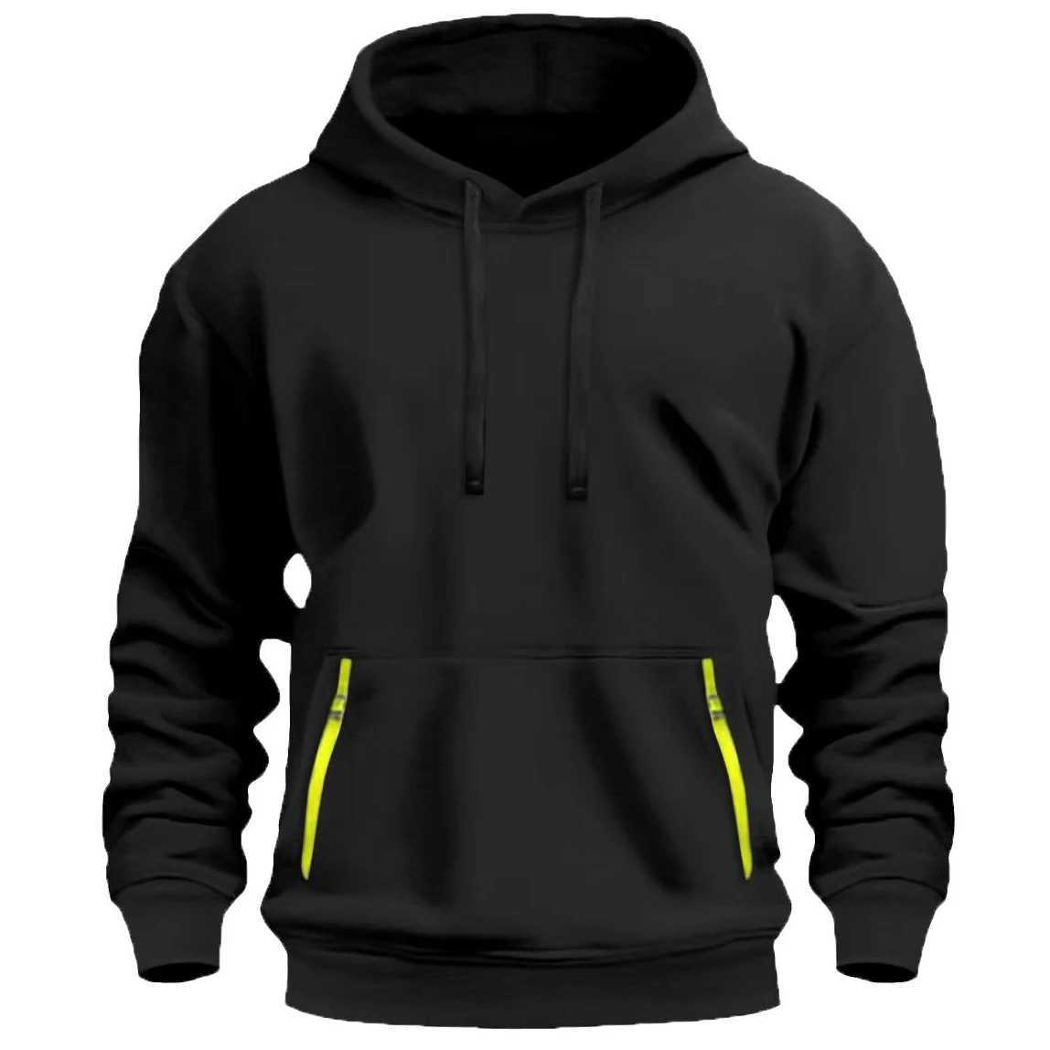 New Men's and Women's Solid Color Pocket Flce Hoodies Sports Sweatshirts Fashionable Casual Plus Size Pullovers Top S2609220V4O