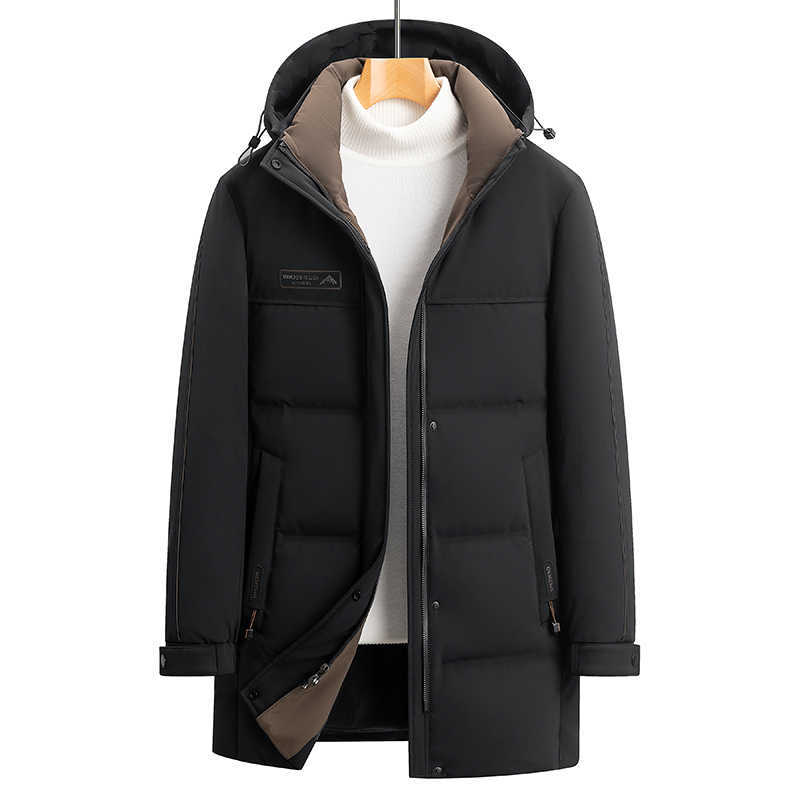 Down Parkas High Quality Men's Men's Windproof Warm Hooded Duck Down Jackets Winter Casual Puffer Coats Outdoor Hat Detachable Padded Tops