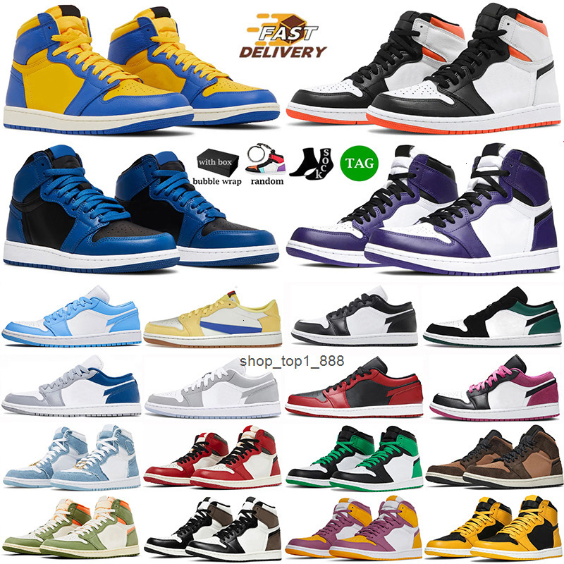 High 1 Sneakers Designer 1s Basketball Shoes Men Women University Blue Reverse Laney Black Cold Chicago Red Dark Outdoor Luxury leather Trainers siz