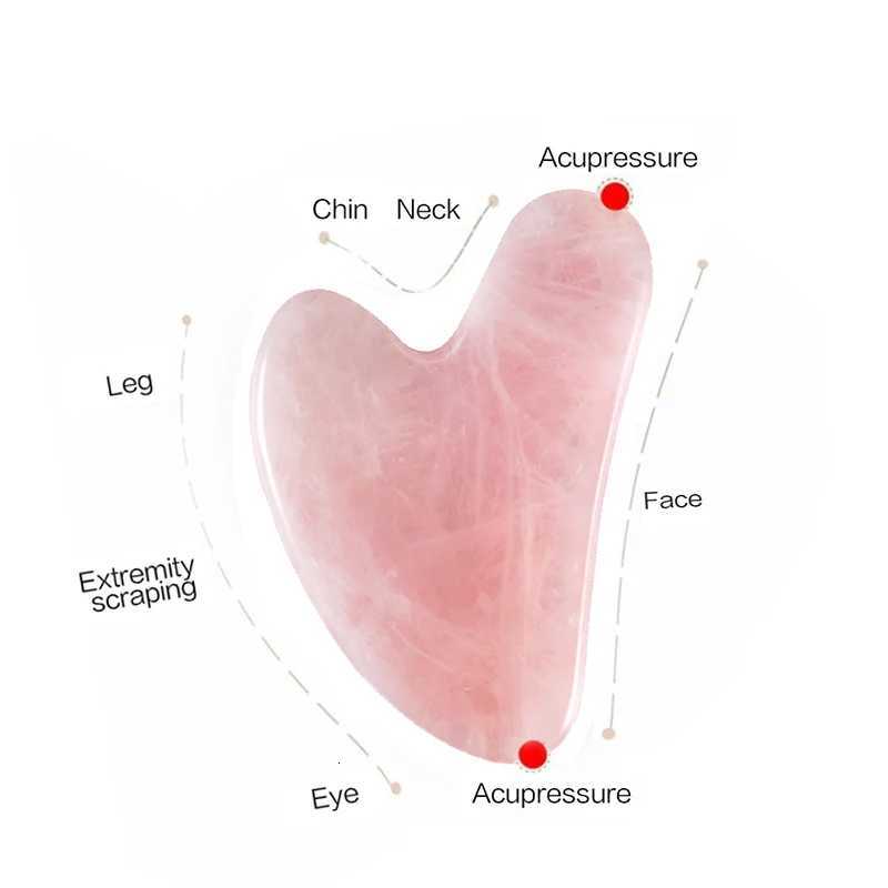 Jade Face Massager Natural Stone Gouache Scraper Rose Quartz Facial Gua Sha Tools Neck Massager for Face Lifting Wrinkle Remover Beauty Health N2609