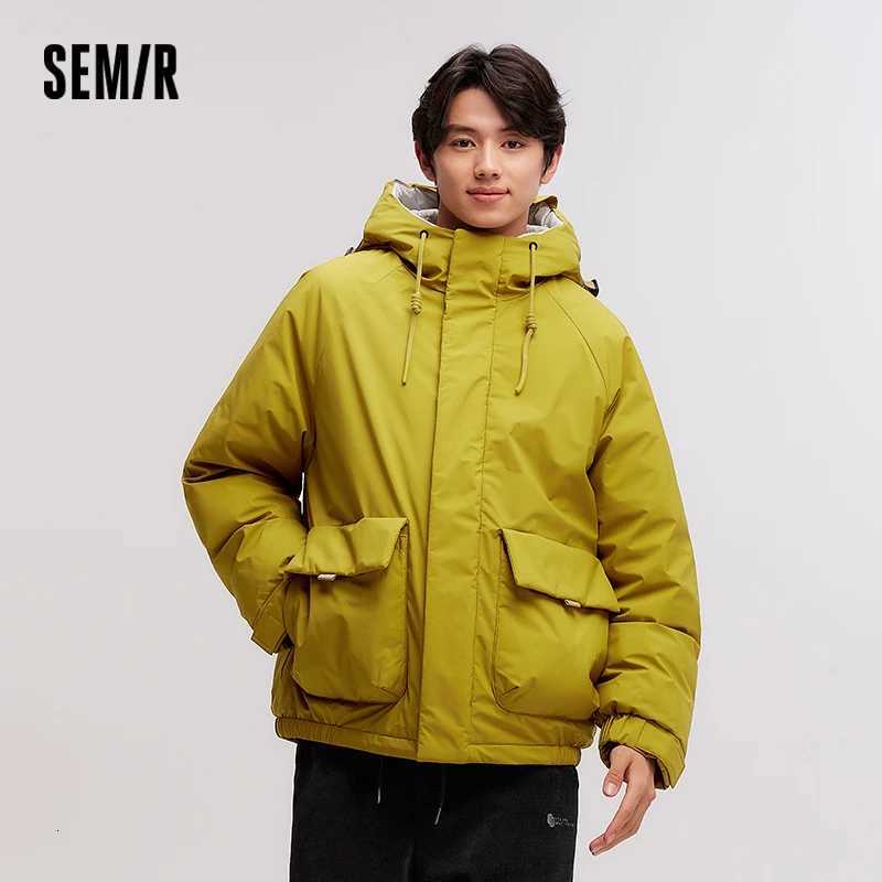 Semir Parkas Men's Down Down Jacket Men 2024 Winter New Large Pocket Workwear Coat Loose Hooded Top Fashion Raglan Sleeve Down Jacket C260922