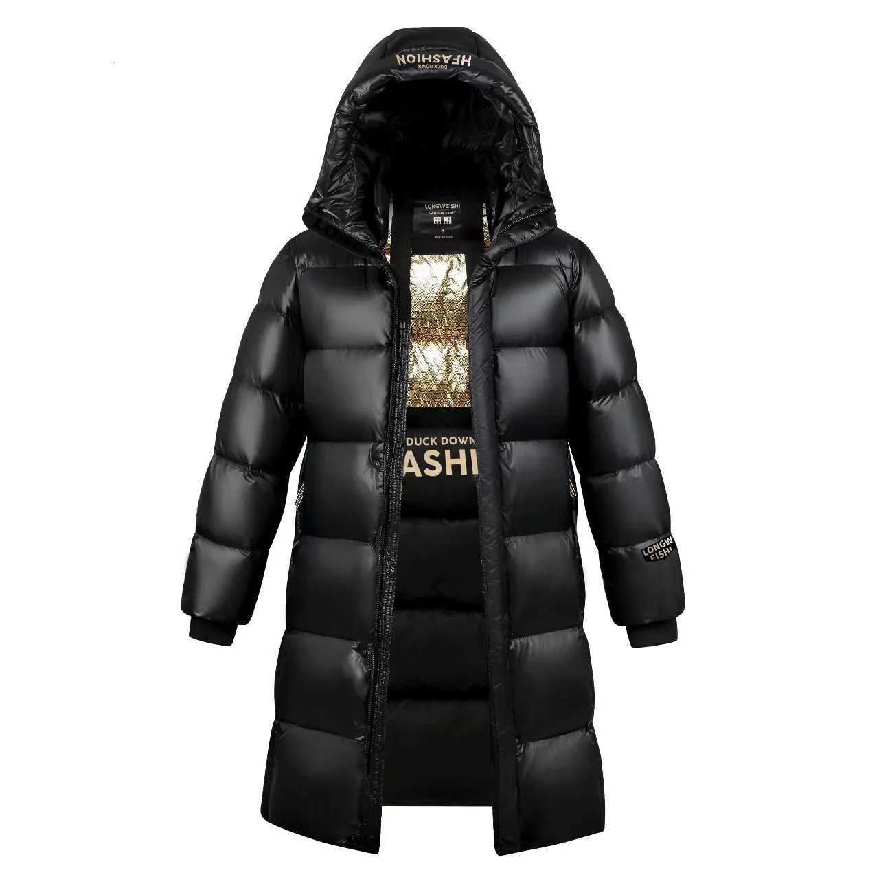 Long Men's Down Parkas New Black White Duck Down Coats Men Knee Length Thickened Warm Unisex Winter Puffer Jackets Men and Women Outerwear JK-0
