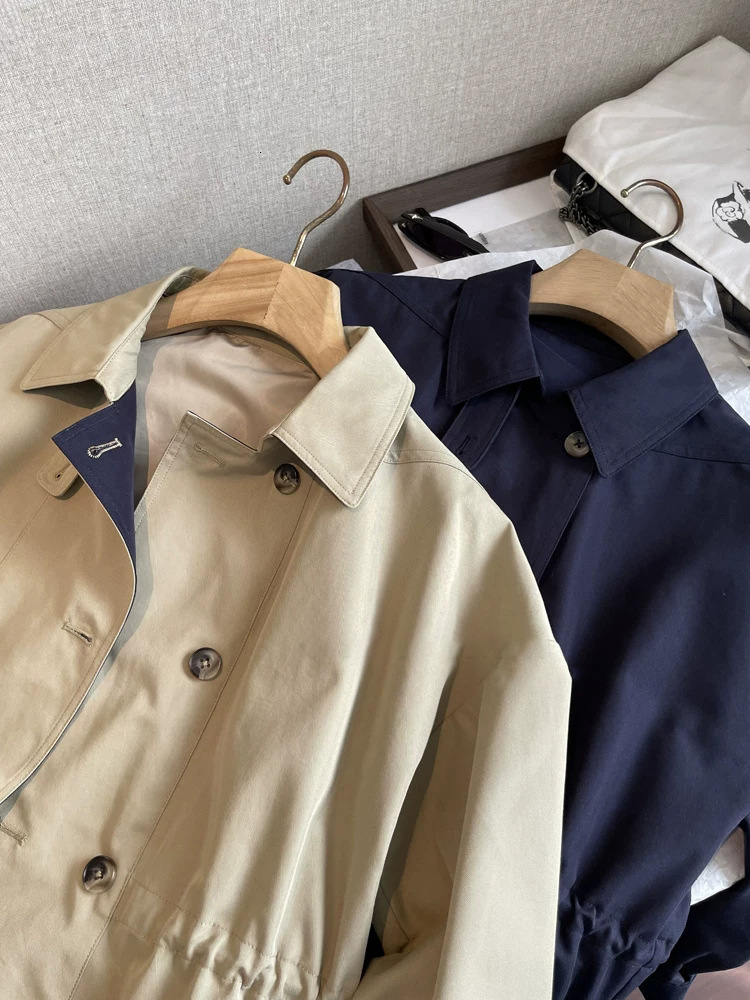 Use Same As BC Channel British Style Loosefitting, Slimming, Short, Waistcinching Trench Coat For Women