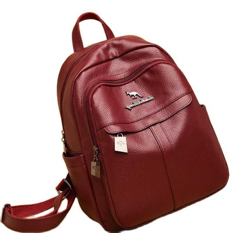Backpack Backpack Leather Style Genuine Female 2026 New Fashion Mother Student Backpacks Soft Leather Large Capacity Travel Bag Bolso Mujer H260922