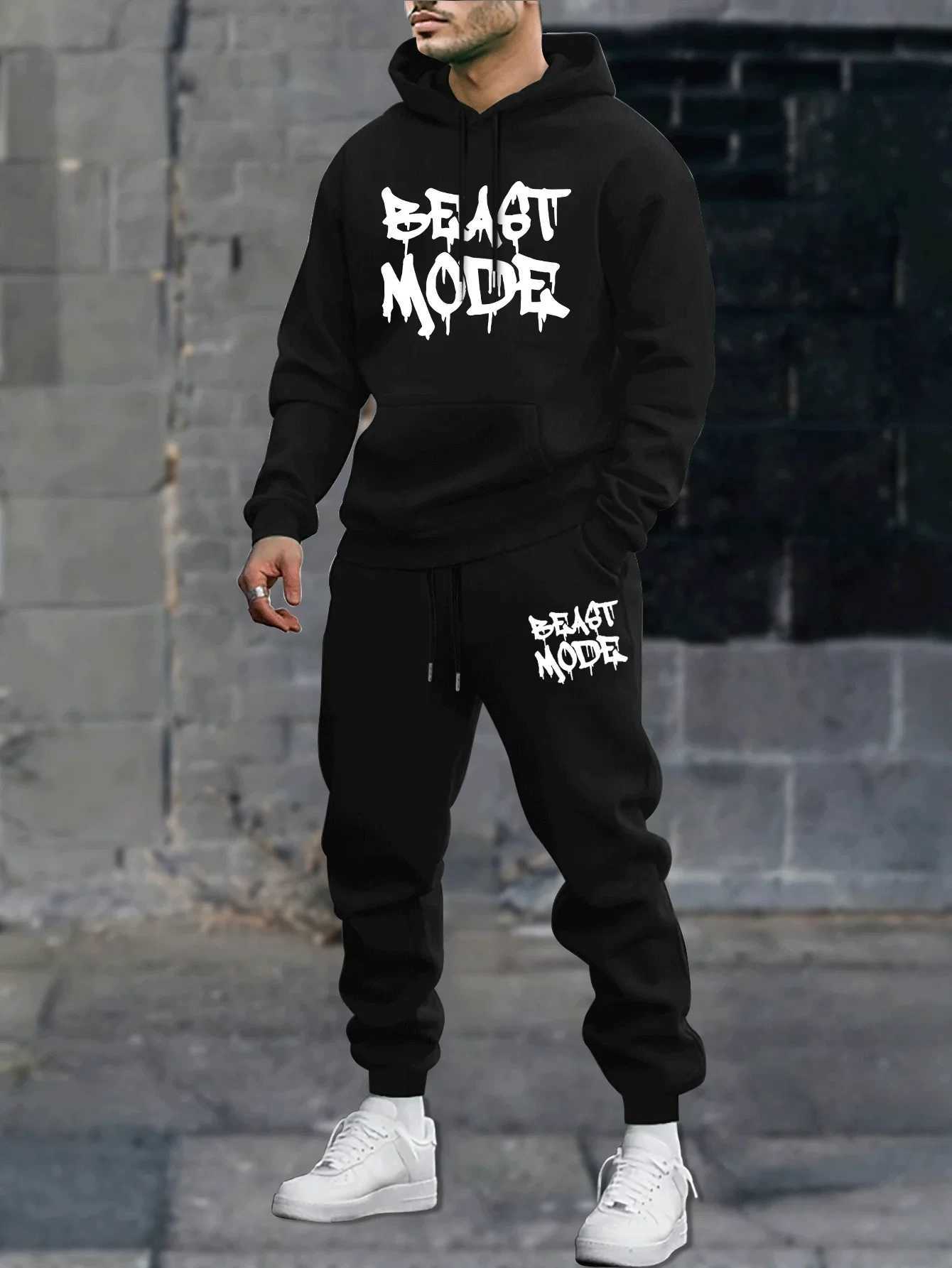 Men's Men's Tracksuits 2026 Tracksuit Clothing Set Letter Printed Hoodie Sweatpants Hooded Long Sleeve Sportswear Sweatshirt Suits J260921