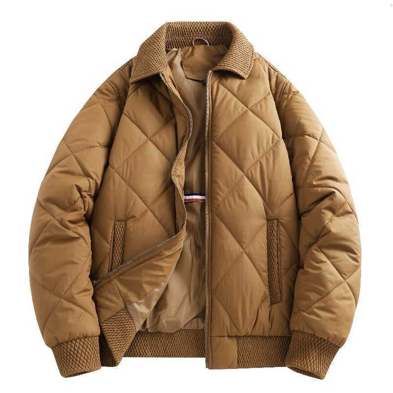Winter Men's Down Parkas New Fashion Solid Color American Retro Thickened Warm Cotton-Padded Jacket Men's Casual Loose Sports High-Quality