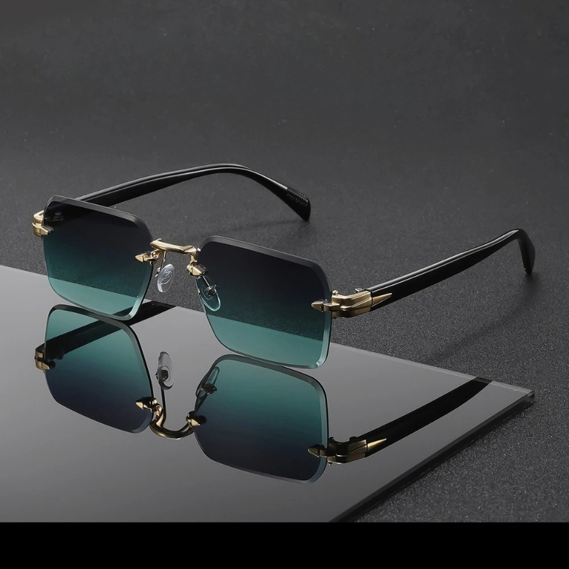 Rimless Sunglasses Metal Hinges Men's Women's Beveled Edge Outdoor UV Protection Eyewear Brand Designer Stylish Glasses ddmysat