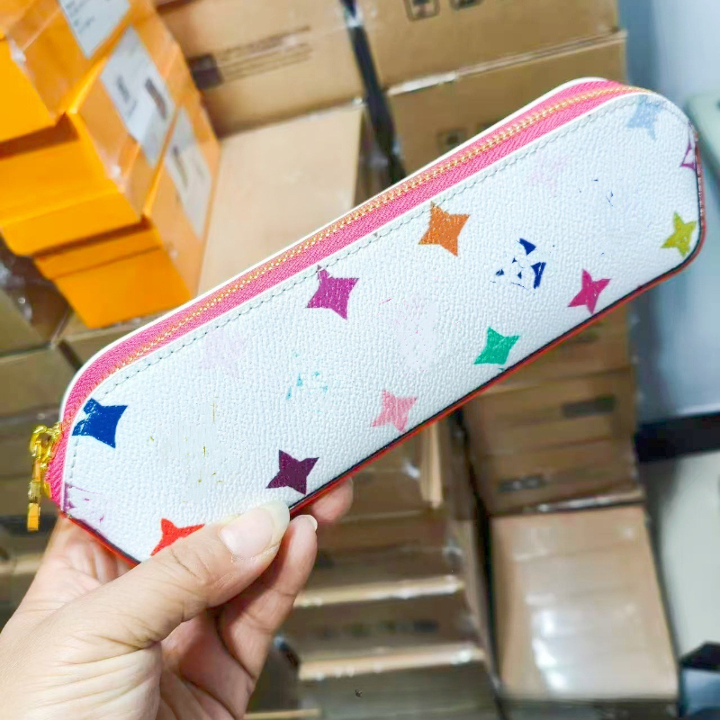 Multifunctional White Colored Pencil Case for Students - Portable Storage Bag with Makeup Brush Compartment