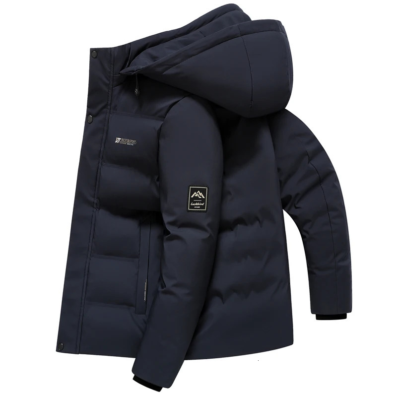 Mens Outdoor Winter Coat Parkas Middleaged and Elderly Padded Down Warm Jacket Removable Hooded 260922