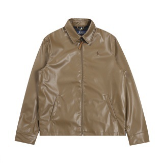 designer mens jacket Mens Solid Color Lapel Collar Long Sleeve Leather Jacket Vintage Dad Jacket Casual Single Leather Coat Autumn Streetwear Outerw