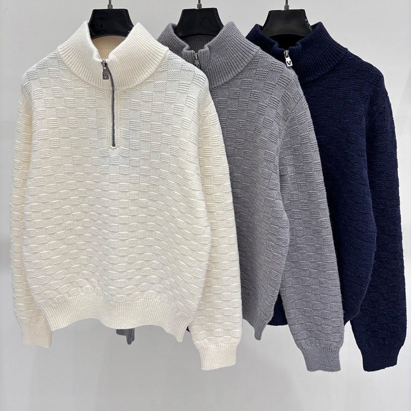 Chic Women Half Zip Sweater Mock Neck Long Sleeve Knit Pullovers Autumn Daily Commuter Knitted Tops for Women
