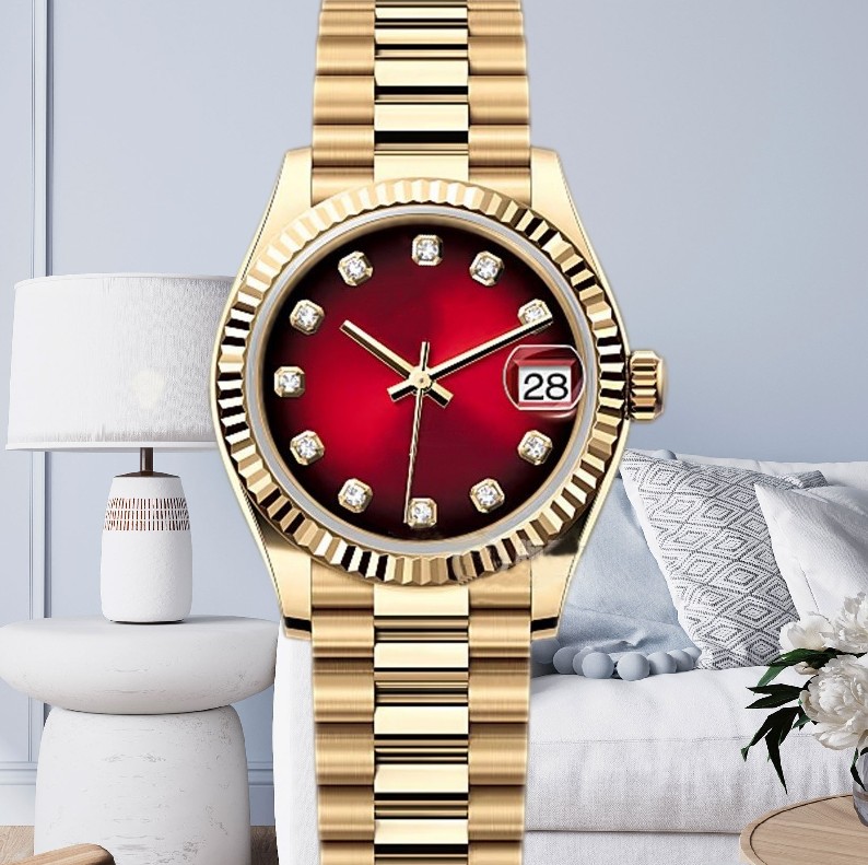 Ladies' luxury mother of pearl watch dial set with diamonds 904L watch 31mm automatic mechanical watch exquisite men's luxury watch stainl