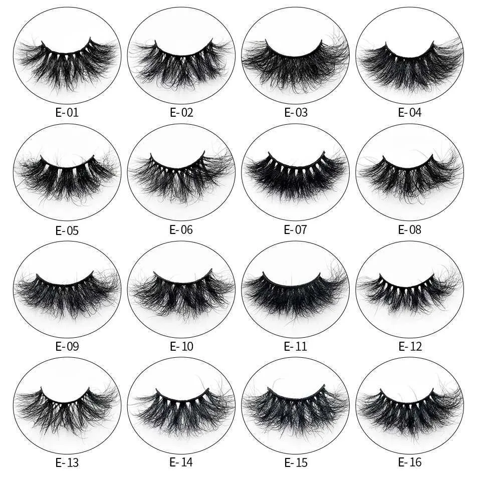 RED SIREN 1 Pair 25 mm Mink Eyelashes Fluffy Lashes Dramatic Messy Long False Eyelashes Makeup Wholesale 25mm 3d Mink