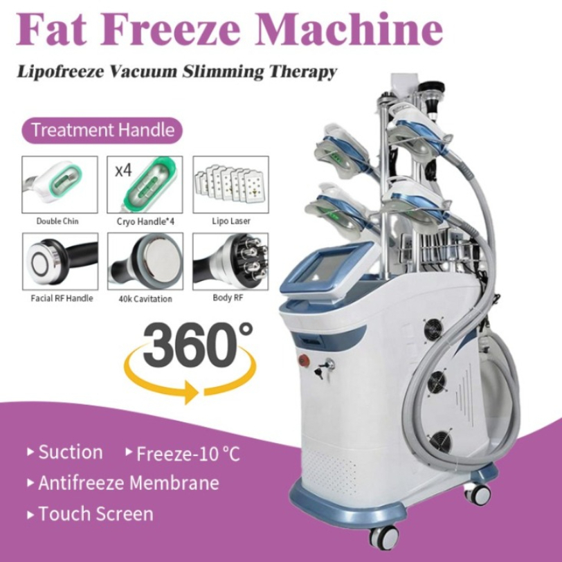 4 Handles Cryotherapy Cyrolipolysis Cyrotherapy 360 Cryolipolysis Slimming Fat Freezing Machine Cryo Beauty Salon Equipment268.4