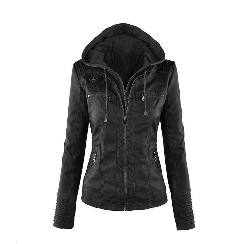 Leather Jacket Faux for Women Female Winter Coat Motorcycle Jacket Faux Suede PU Zipper Hoodies Outerwear C260921
