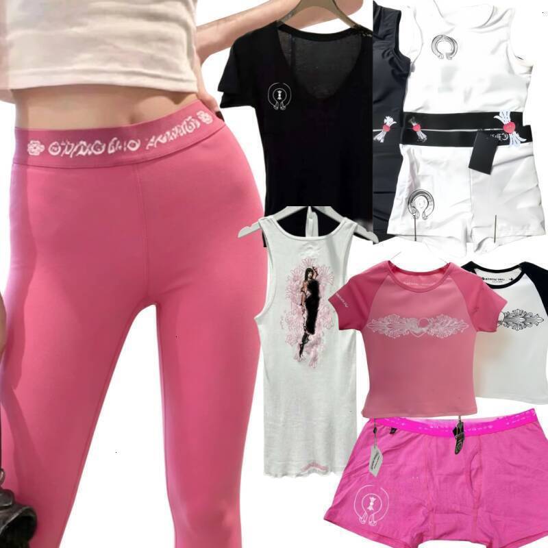 quality T High Shirts 08Designer chromed Leggings Clothing Women's Skinny Shirts T Shirts Branded Shorts Cotton Luxuryu Leggings Women tight pa