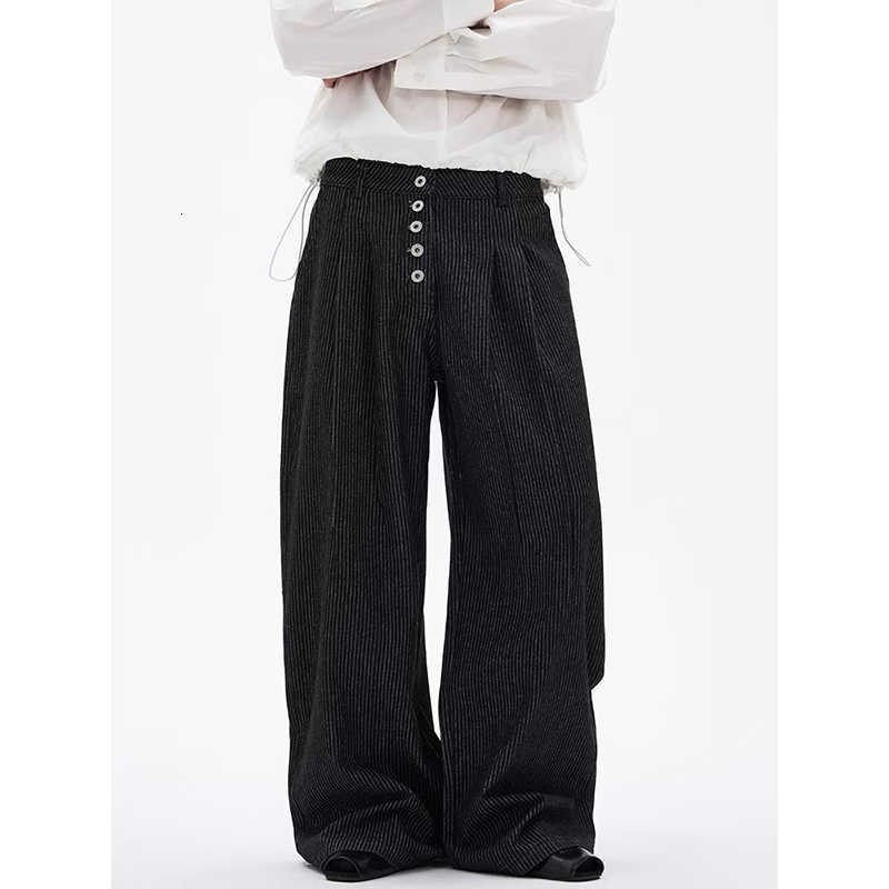 KEQI Men's Jeans Men's Black Y2k Baggy Grunge Stripe Jeans Japandi Style Vintage Oversize Jean Pants Harajuku Wide Denim Trousers Clothes