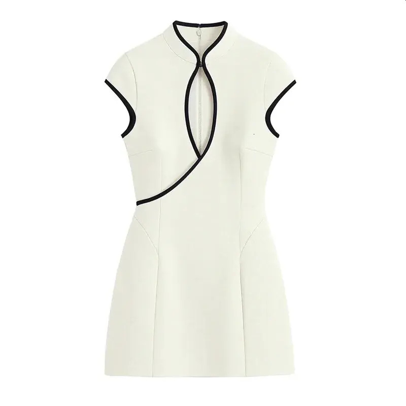 Urban Sexy Dress Urban Sexy bodycon Dress Bodycon Womens Summer Style White Sleeveless Hollowout Decor Qipaostyle Mini Elegant And Fashionable Women