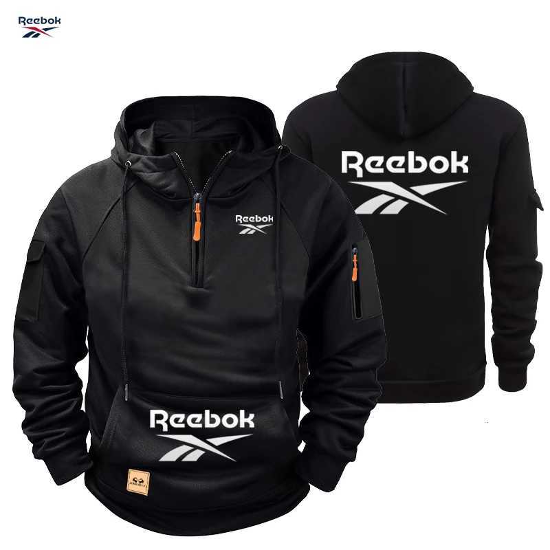 Hoodies Sweatshirts 2026 Reebok Men's Men's Winter-Spring Hoodie - Loose Fit Sports Hoodie with Zipper Long Sleeve Multiple Pockets - Comf
