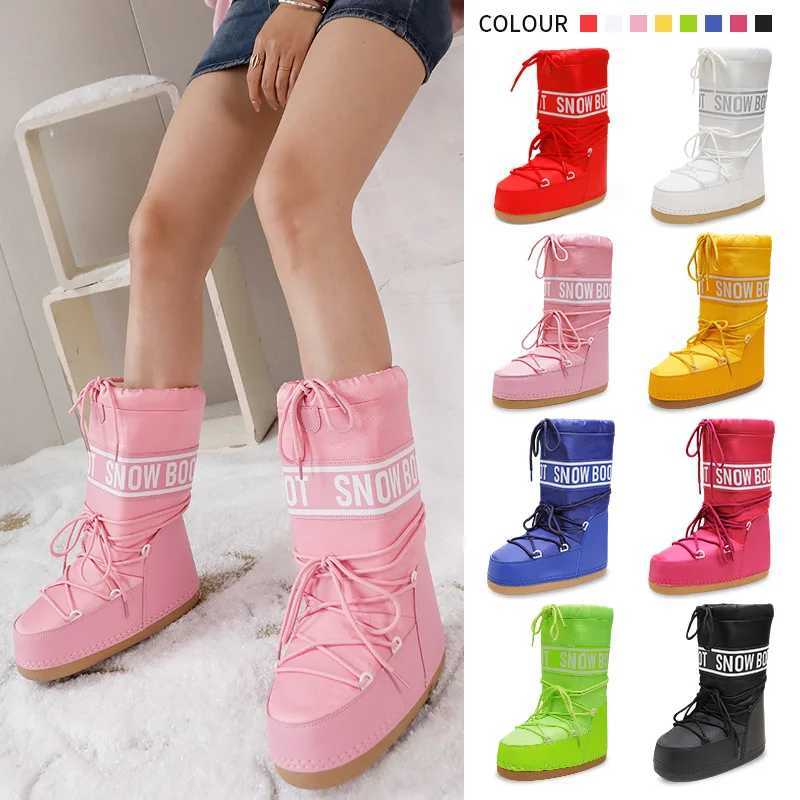 Women's Winter Ski Space Boots Fashion Round Toe Anti-Slip Fleece Lined Thick High-Cut Snow Boots T260922