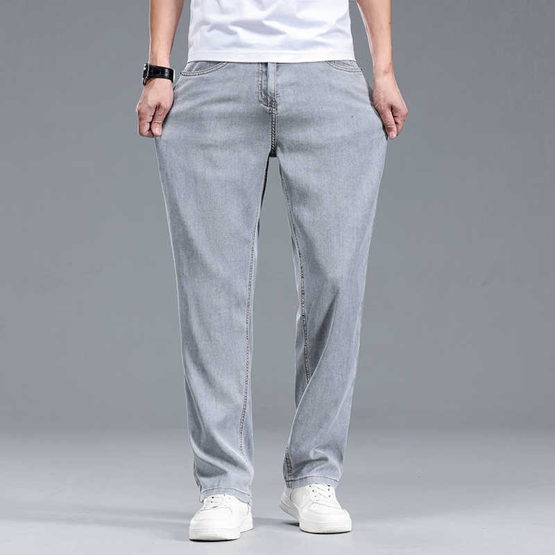 2025 Jeans da uomo Estate Nuovi uomini Jeans larghi sottili Office Business Casual Pantaloni in denim dritti Pantaloni casual versatili a vita alta