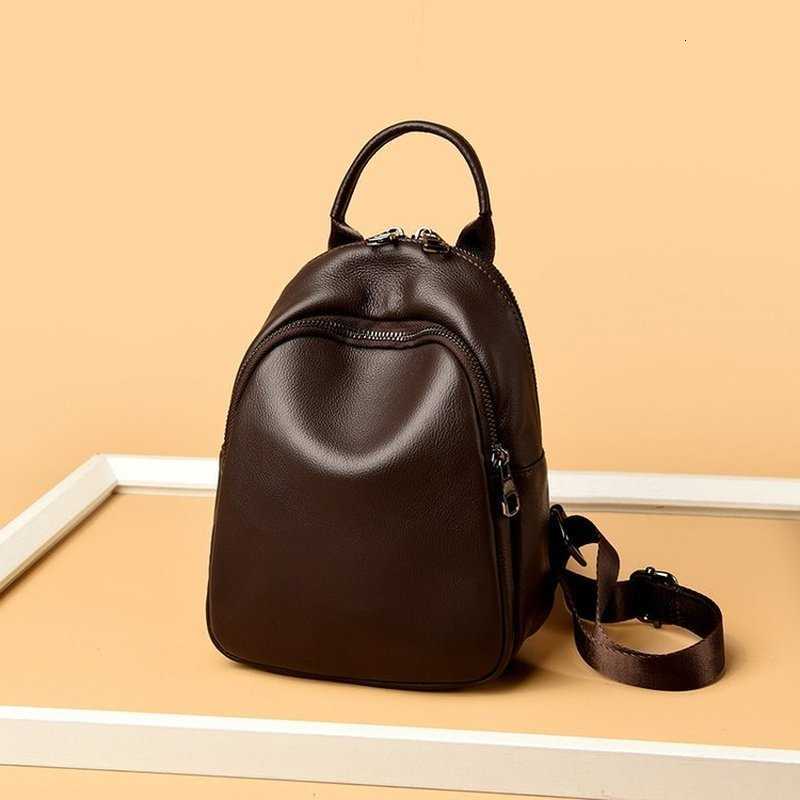 2026 Backpack Style Women's New Genuine Leather Backpack Purse Soft Cowhide Convertible Shoulder Bag Small Anti-theft Daypack handbag H260922
