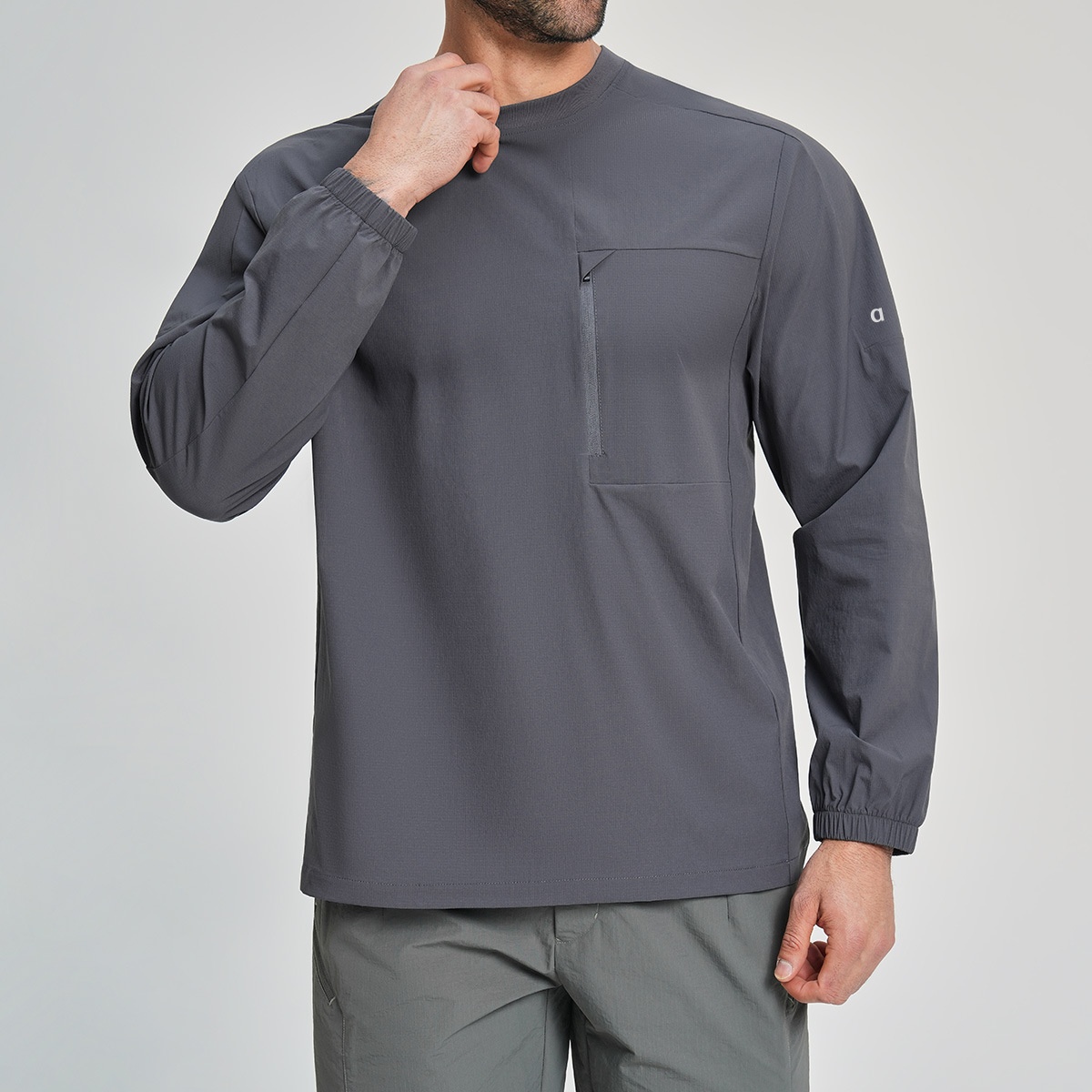 A2862 Chemise de sport à manches longues pour hommes pour les activités de plein air Haut polyvalent de randonnée et de jogging T-shirt de sport