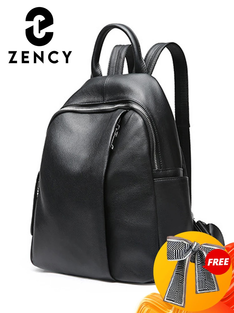Zency Antitheft ner Women Classic Backpack 100% Genuine Leather School Bag For Girls Daily Casual Travel Knapsack 260922