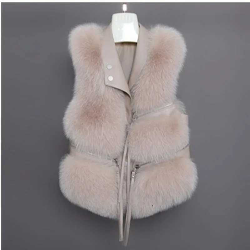 Vest Faux Fur for Women's Autumn Winter New Korean Version Faux Fox Fur Vest Short Fur Vest Fashion Simple Warm Women's Clothing C260921