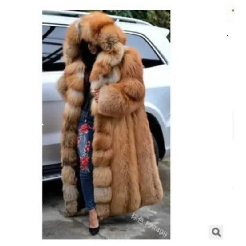 Solid Plush Women Warm Cardigan Coat Autumn Winter Faux Fur Large Coat Women's Casual Long Sleeve Hooded Faux Fur Coat C260921