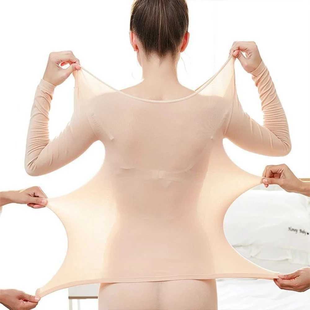Women's Long Sleeve Underwear Ultra Thin Long Johns Crewneck Thermal Underwear Sets Warm Base Layer Underwear 2pcs Suit R260921