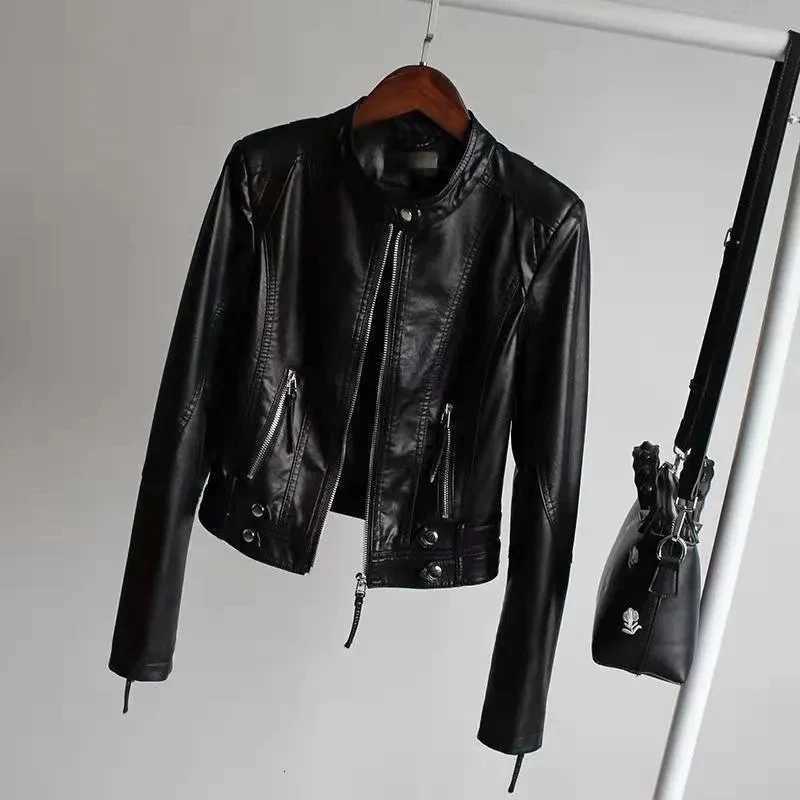 Autumn 2025 Spring New Temperament Loose Women's PU Jacket Korean Version Elegant Comfortable Ladies Faux Leather Coat C260921