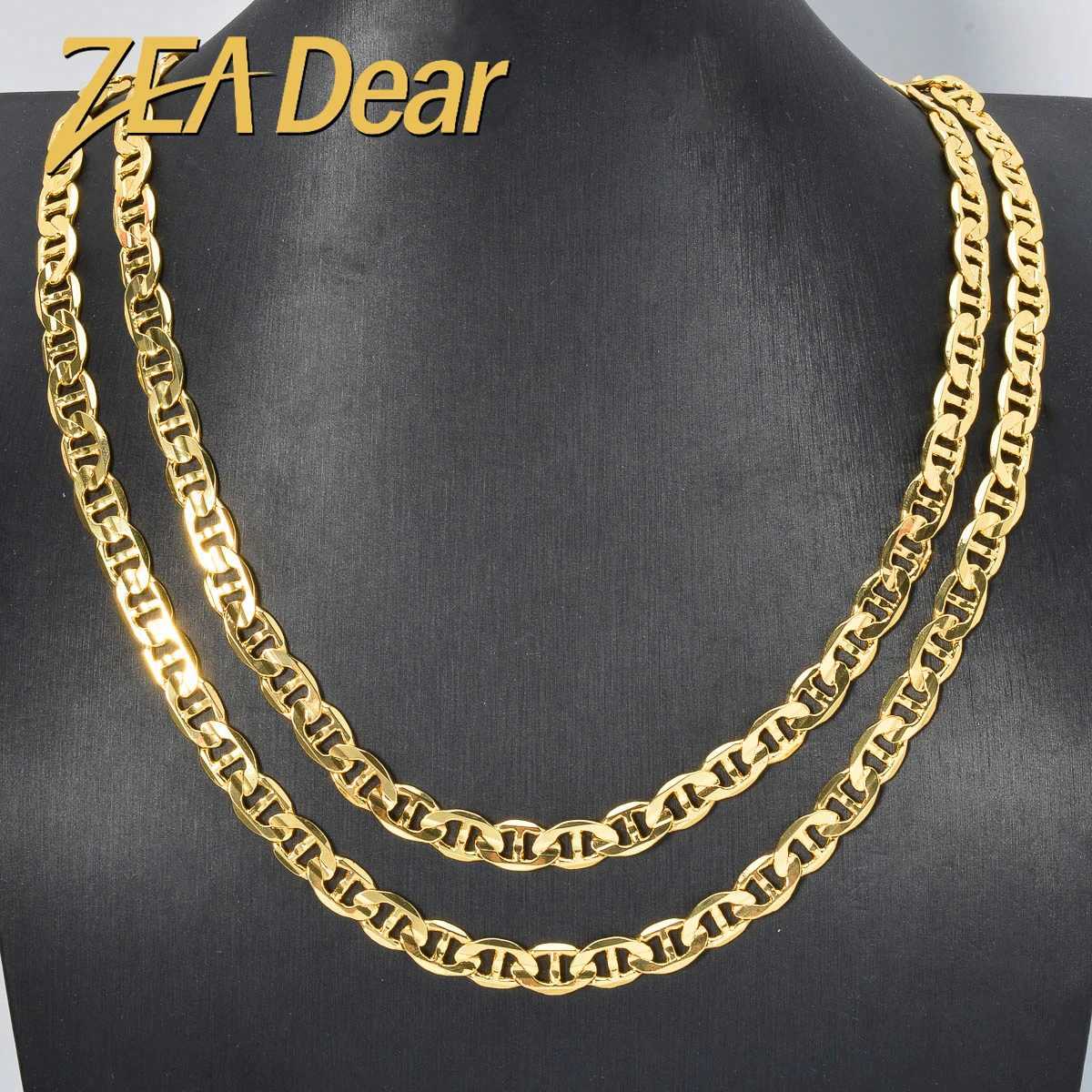Pendant Necklaces Simple Luxury Italy 750 18k Jewelry Gold Plated Copper Chain Necklace for Women Links Jewelry Man Neck Accessories Charms Gift X26