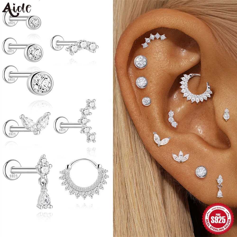 Stud Aide Moissanite Diamond Stud Earrings for Women Orginal 925 Sterling Silver Screw Back Women Flat Back Moissanite Earring Jewel X260921