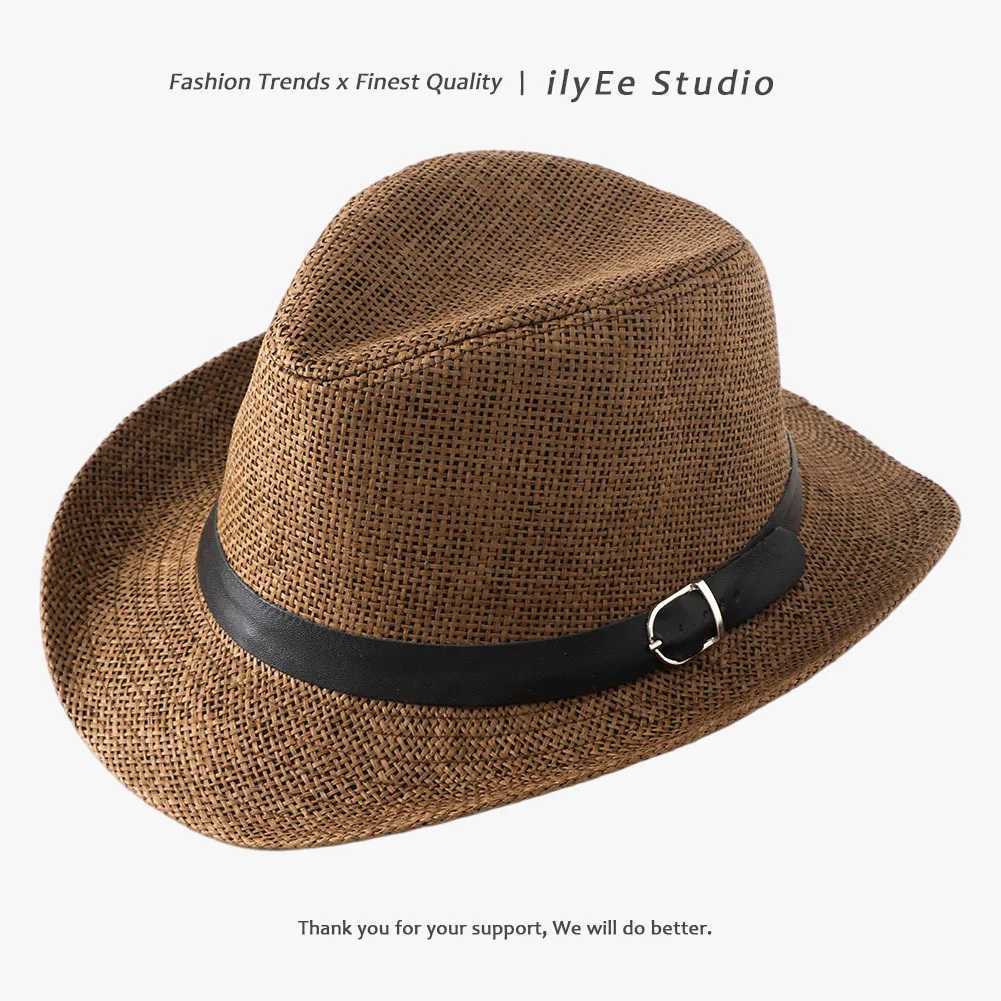 Hats Wide Bucket Brim Hats 1pc Big Head Straw Fedoras Hat for Men Women Summer Trendy Beach Sun Hats Solid Color Straw Ribbon Casual Cowboy Jazz Cap