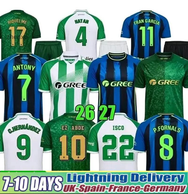 Real Betis 25 26 27 Soccer Jerseys C.HERNANDEZ ISCO 2025 2026 LO CELSO BARTRA BAKAMBU EZ ABDE MARC ROCA Football Shirts ADRIAN Uniforms Men Kids Kit