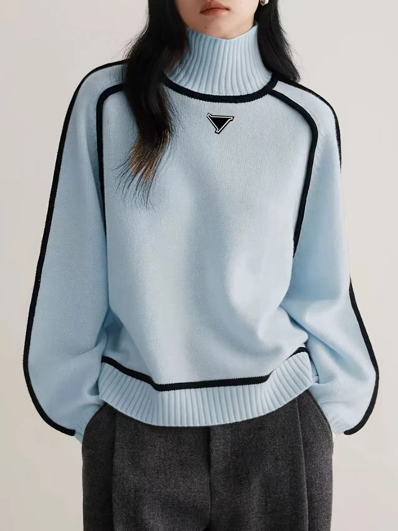 Womens designer sweaters High-end Loose Autumn and Winter Soft Basic Women Embroidered Sweater Pullover Cotton Fashion Trendy Knitted Top