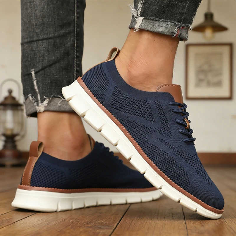 Men's New Casual Casual Shoes Sneakers Spring Summer Breathable Mesh Lightweight Soft Sole Shoes Cushioning Color Blocking Design Dress Shoe D2