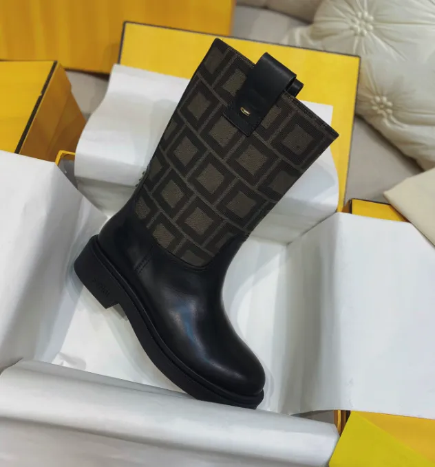 NUEVO Botín Filo para mujer Botas de mezclilla tejidas Botas altas hasta la rodilla Suela de plataforma Diseñador de marca Botines de lona negros li