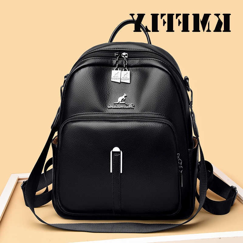 Style Genuien Soft Backpack Leather Backpack Casual Back Pack for Women High Quality Backpacks Female School Bags for Teenage Sac H260922