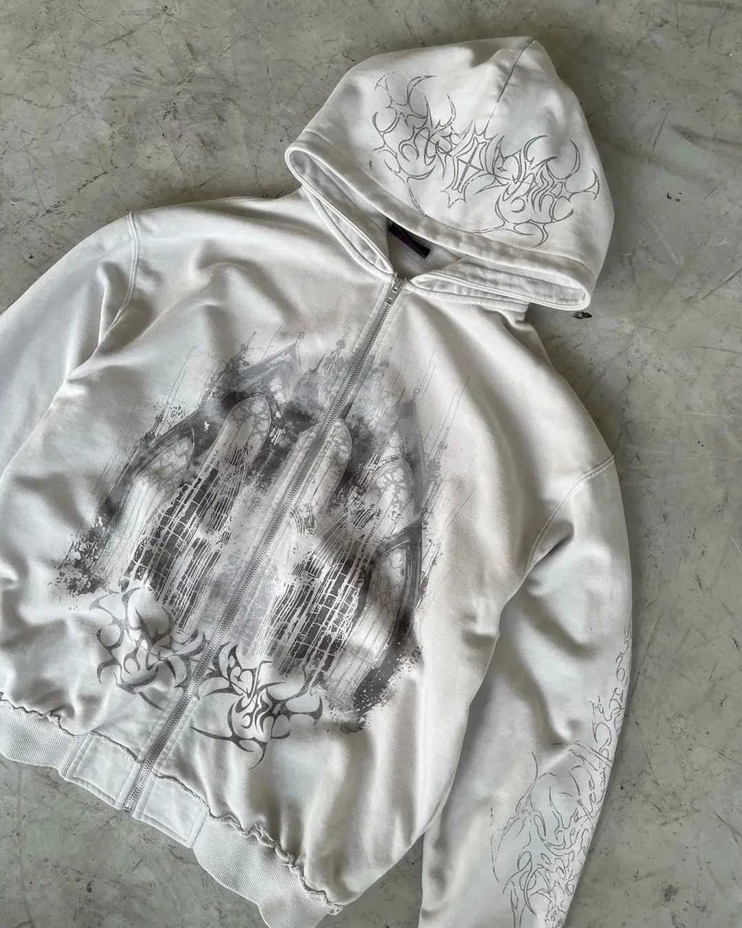 Men's Hoodies Sweatshirts 2024 New Printed Zipper Hoodie Y2K Spring Vintage Harajuku Casual Sports Shirt Men's Women's Street Punk Hi