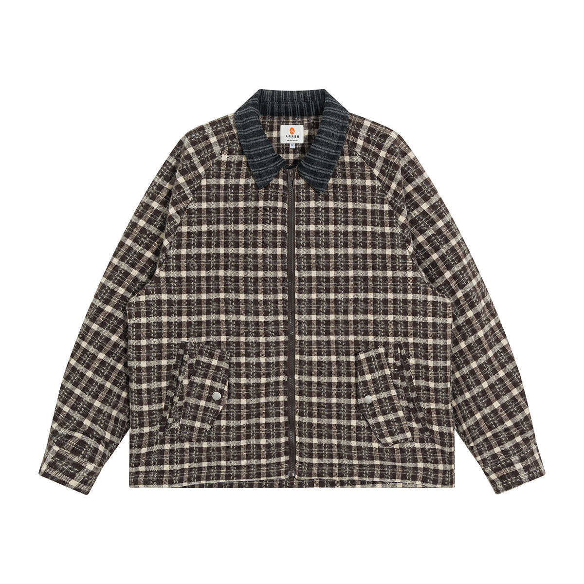 Winter Men's Men's Down Parkas Loose Casual Vintage Fashion Thicken Plaid Cotton-padded Warm Parkas Jackets Cityboy Streetwear Coat Outerw