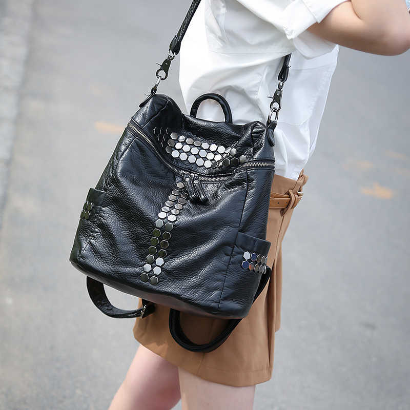 Bags Backpack School Style For Teenagers Casual Soft Pu Leather Women Backpack Travel Backpacks Bags Female Shoulder Bag Bagpack H260922