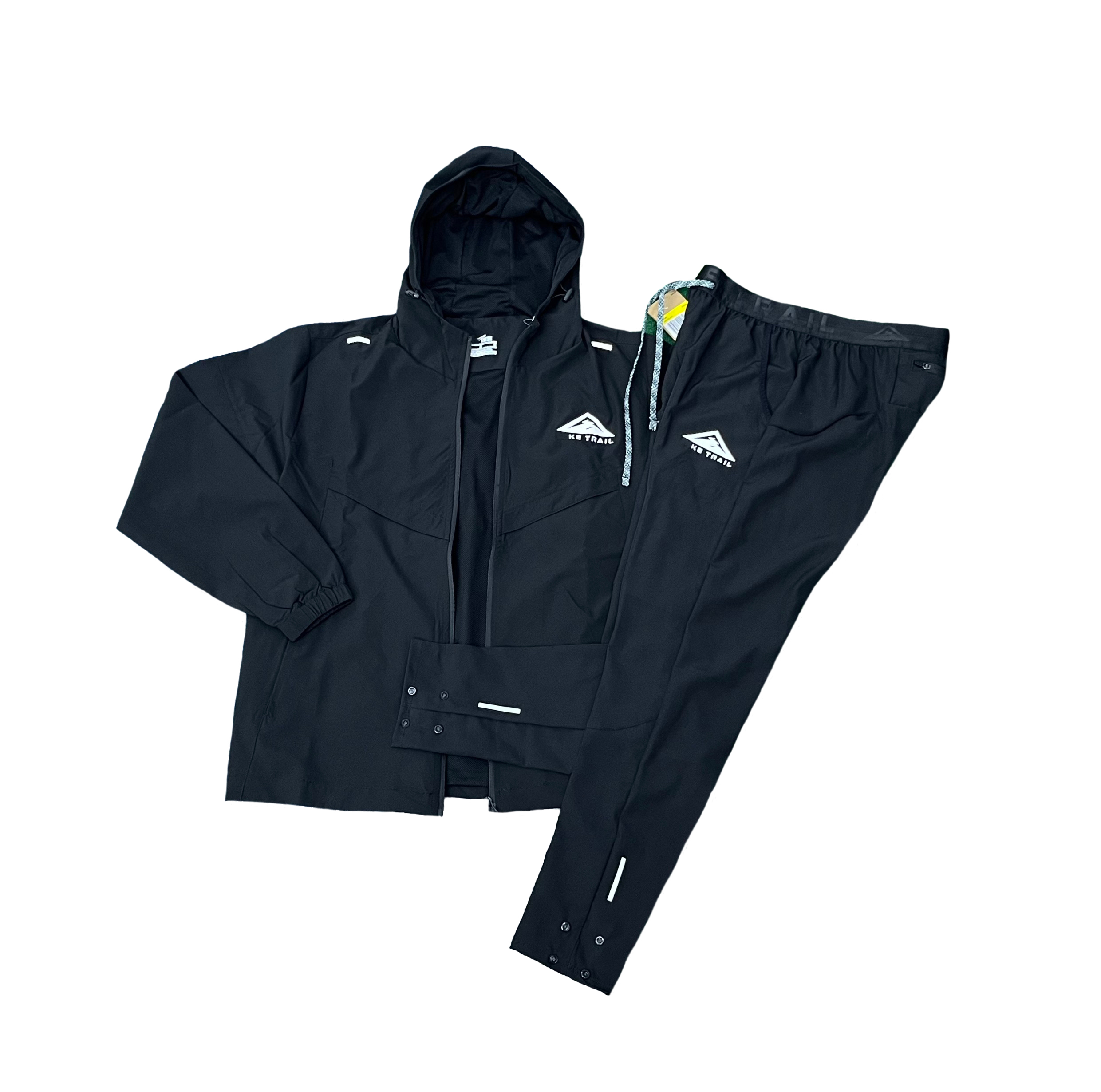 Men Tracksuits outdoor fitness track and field training running sports set hooded jacket long sleeved quick drying printed zipper windproof sweet su
