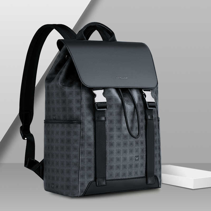 Style Large Capacity Backpack Backpack Men's Trendy Backpack Plaid Schoolbag Business British Style Backpack Travel Color Blocking H260922